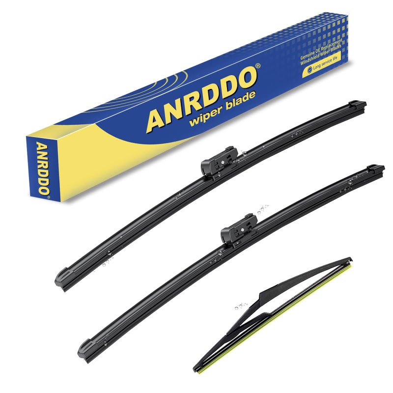 ANRDDO 3 wipers Factory Replacement for Benz GL-Class 2013-2016 GL450 GL350 GL550 ML-Class 2012-2015 ML350 ML550 ML63 GLE-Class 2016-2017 Original Equipment Wiper Blades 26"+23"+12"(Set of 3) Top Lock - Image 1